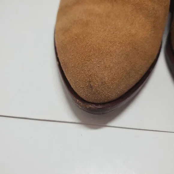 Frye Women's Ray Brown Suede Ankle Triple Buckle Booties 8M - Picture 11 of 12